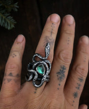 Load image into Gallery viewer, Tourmaline Serpent Ring ~ size 5.5
