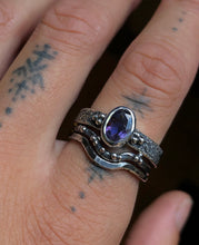 Load image into Gallery viewer, Iolite Cosmic Stack set ~Size 7.25-7.5