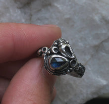 Load image into Gallery viewer, Sapphire Shell Ring~ size 6.75-7