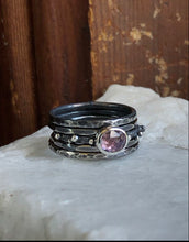 Load image into Gallery viewer, Sapphire Stacking Ring Set size 6.5