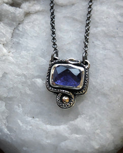 Iolite Snake Pendant