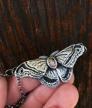 Load image into Gallery viewer, Tourmaline Moth Necklace