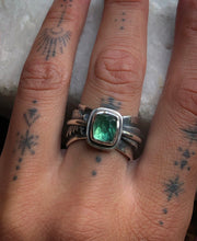 Load image into Gallery viewer, Tourmaline Feather Ring ~ Size 6