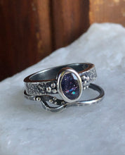 Load image into Gallery viewer, Iolite Cosmic Stack set ~Size 7.25-7.5
