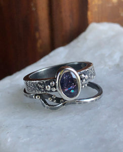 Iolite Cosmic Stack set ~Size 7.25-7.5