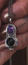 Load image into Gallery viewer, On sale~Amethyst &amp; Onyx Scarab Pendant