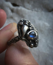 Load image into Gallery viewer, Sapphire Oceanic ring ~ size 7-7.25
