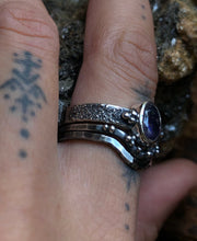 Load image into Gallery viewer, Iolite Cosmic Stack set ~Size 7.25-7.5