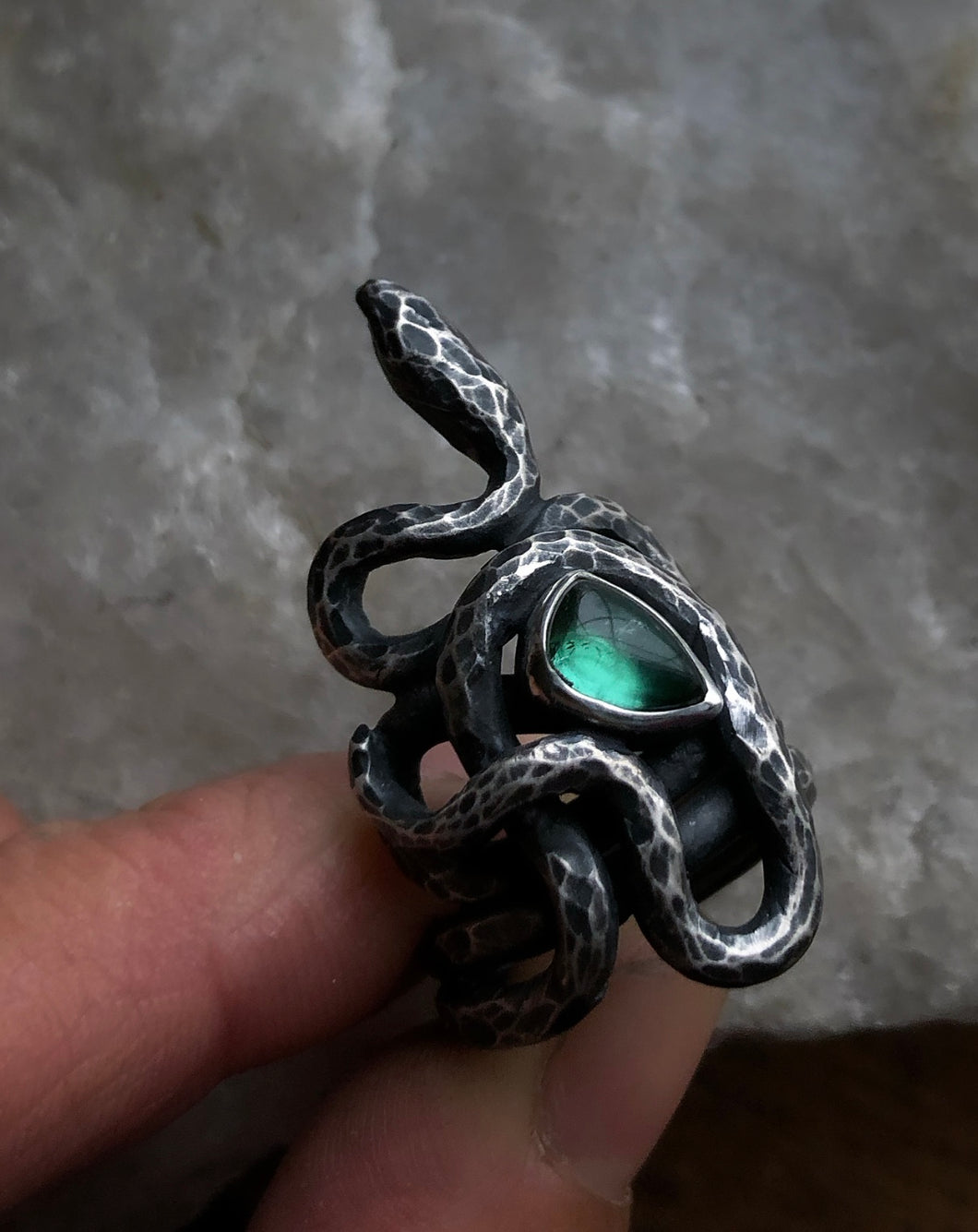 Tourmaline Serpent Ring ~ size 5.5