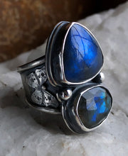 Load image into Gallery viewer, Morpho Butterfly Ring ~Labradorite Size 7.5-7.75