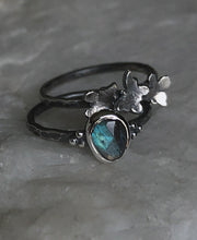 Load image into Gallery viewer, Labradorite Morpho stacking ring set~ sz 7.5