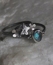 Load image into Gallery viewer, Labradorite Morpho stacking ring set~ sz 7.5