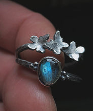 Load image into Gallery viewer, Labradorite Morpho stacking ring set~ sz 7.5