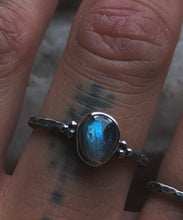 Load image into Gallery viewer, Labradorite Morpho stacking ring set~ sz 7.5