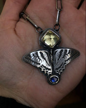 Load image into Gallery viewer, Canadian Swallowtail Necklace~ Quartz +Sapphire