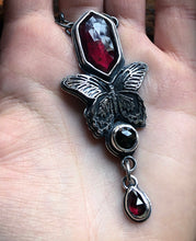 Load image into Gallery viewer, Scarlet Mormon Necklace~ Garnet + Onyx