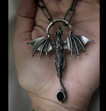 Load image into Gallery viewer, Dragon &amp; Black Fire opal pendant