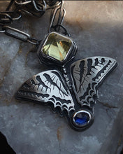 Load image into Gallery viewer, Canadian Swallowtail Necklace~ Quartz +Sapphire