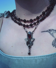 Load image into Gallery viewer, Scarlet Mormon Necklace~ Garnet + Onyx