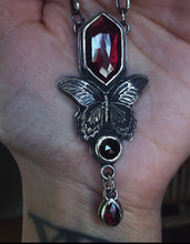 Load image into Gallery viewer, Scarlet Mormon Necklace~ Garnet + Onyx