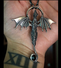 Load image into Gallery viewer, Dragon &amp; Black Fire opal pendant