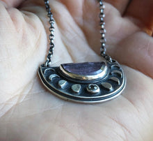 Load image into Gallery viewer, Mini Moon Phases Necklace ~ Pink Tourmaline &amp; Diamond