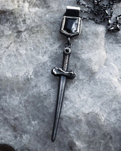 Load image into Gallery viewer, Tourmaline and Onyx Sword Pendant