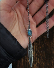 Load image into Gallery viewer, Algiz ~ Labradorite Rune Necklace