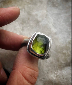 Green & Black Tourmaline Stacking Ring