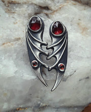 Load image into Gallery viewer, Garnet Bat Wing Earrings