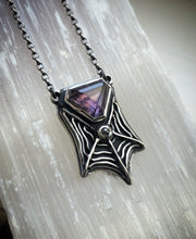 Load image into Gallery viewer, Tourmaline Web Pendant~ Diamond &amp; Fuschia Tourmaline
