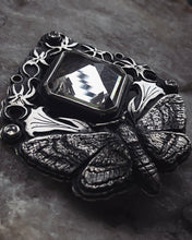 Load image into Gallery viewer, Hawkmoth + Quartz + Diamond Floral Necklace