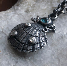 Load image into Gallery viewer, Tourmaline &amp; Diamond Shell Necklace
