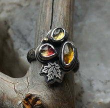Load image into Gallery viewer, Tourmaline Maple cluster ring III ~ size 5.5-5.75