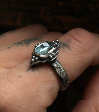 Load image into Gallery viewer, North Star Aquamarine Ring ~ size 7.5-7.75