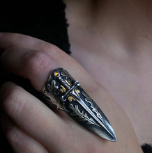 Load image into Gallery viewer, Autumnal Sword Ring ~ Citrine ~ Size 7.75
