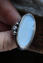 Load image into Gallery viewer, Snowstorm ~ Moonstone &amp; Diamond Ring sz 7.75