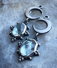 Load image into Gallery viewer, Lunar Aquamarine Snowflakes ~ Earrings or Pendants you decide