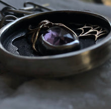 Load image into Gallery viewer, Gold Spider + Tourmaline Pendant