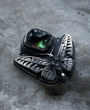 Load image into Gallery viewer, Green &amp; Black Tourmaline Birdwing Necklace