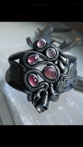 Foxglove & Tourmaline cuff~ Size Medium