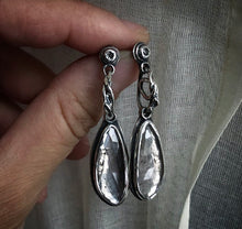 Load image into Gallery viewer, On sale!!! Winter Serpent Earrings~ Tourmaline &amp; Diamond