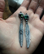Load image into Gallery viewer, Forest Raven Rune Earrings ~ Othala + Ansuz