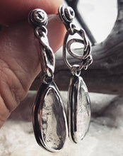 Load image into Gallery viewer, On sale!!! Winter Serpent Earrings~ Tourmaline &amp; Diamond