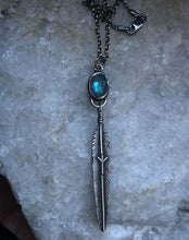 Load image into Gallery viewer, Algiz ~ Labradorite Rune Necklace