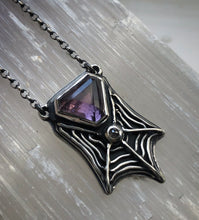 Load image into Gallery viewer, Tourmaline Web Pendant~ Diamond &amp; Fuschia Tourmaline