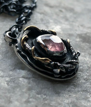 Load image into Gallery viewer, Ouroboros Gold + Silver Tourmaline Medallion