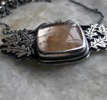 Load image into Gallery viewer, Halloween Sale! Autumnal Oak Gravestone Pendant ~ Rutile Quartz