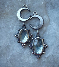 Load image into Gallery viewer, Lunar Aquamarine Snowflakes ~ Earrings or Pendants you decide