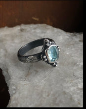 Load image into Gallery viewer, North Star Aquamarine Ring ~ size 7.5-7.75